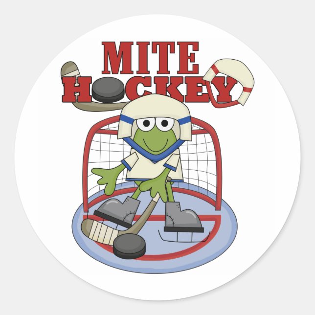 Sticker Rond Mite Hockey Goalie T-shirts et cadeaux (Devant)