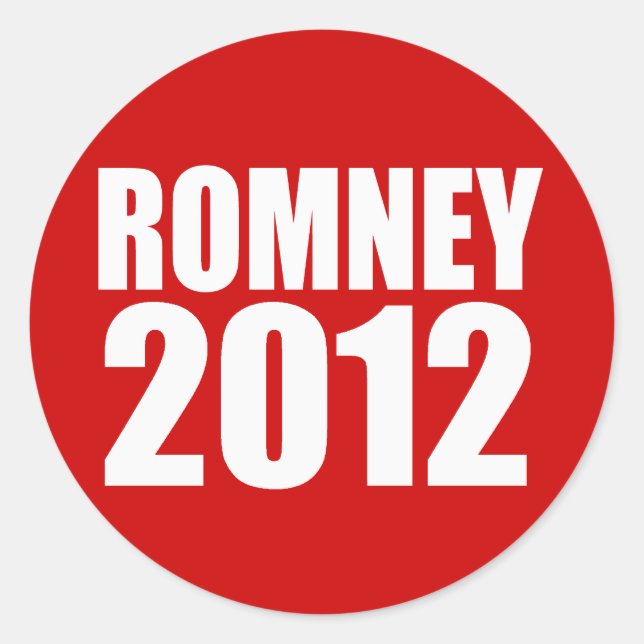 STICKER ROND MITT ROMNEY 2012 (Devant)