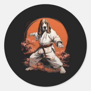 Sticker Rond Mixed martial art Bet Hound Chien Karate