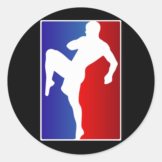 Sticker Rond MIXED MARTIAL ART Brizillian Ju Jitso Karate Fight (Devant)