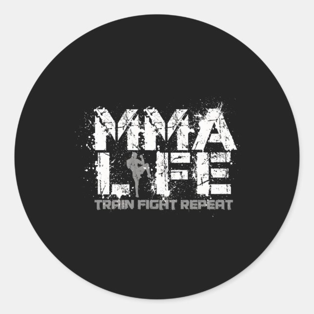Sticker Rond Mixed martial art de messagerie mixte (Devant)