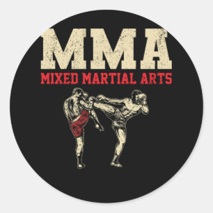 Sticker Rond Mixed martial art Kickboxing Fighter Mixed Martial