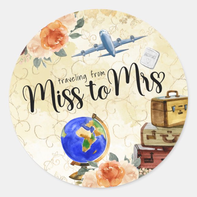 Sticker Rond Mlle à Mme Fête des mariées (Devant)