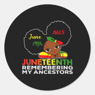 Sticker Rond Mlle JunetDix Se Souvient De Mes Ancêtres Black Gi