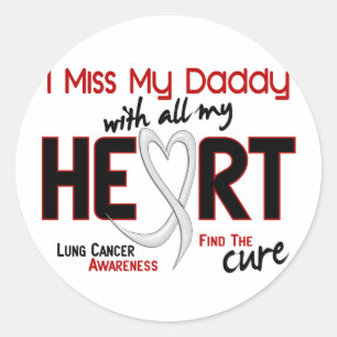 Sticker Rond Mlle My Daddy du cancer de poumon I
