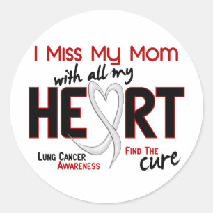 Sticker Rond Mlle My Mom du cancer de poumon I