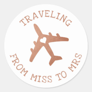 Sticker Rond Mme à Mme Fête des mariées Bachelorette Favor Étiq