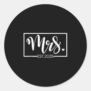 Sticker Rond Mme. Épouse 2025 Mariée tout juste Mariage Épouse