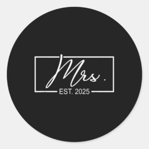 Sticker Rond Mme Est. 2025 Femme Mariage Mariée, M. &amp ;