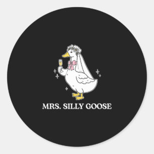 Sticker Rond Mme mariée ridicule couple d'oie mariage assorti