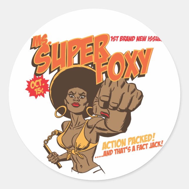 Sticker Rond Mme Super Foxy (Devant)