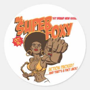 Sticker Rond Mme Super Foxy