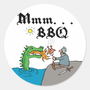 Sticker Rond Mmm. BBQ