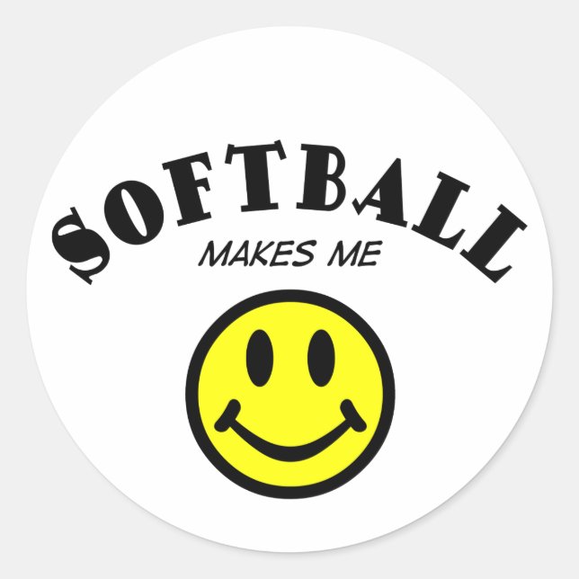 Sticker Rond MMS : Softball (Devant)
