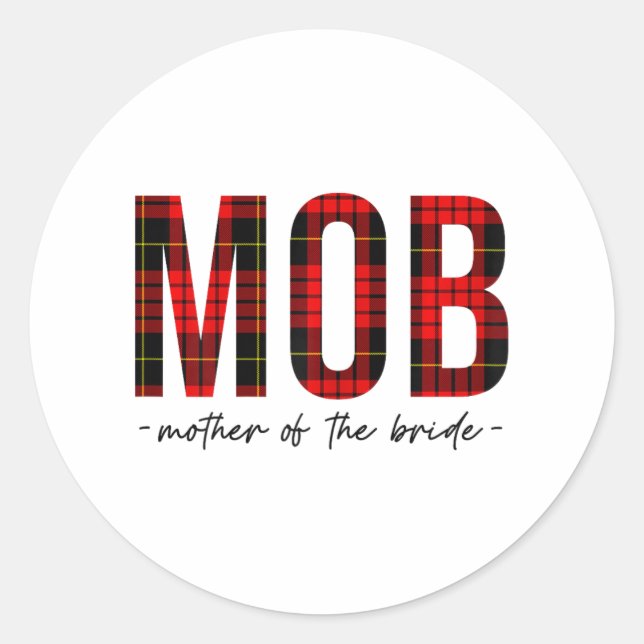 Sticker Rond Mob Mère De L'Épouse Wedding shower Mariage Bac (Devant)