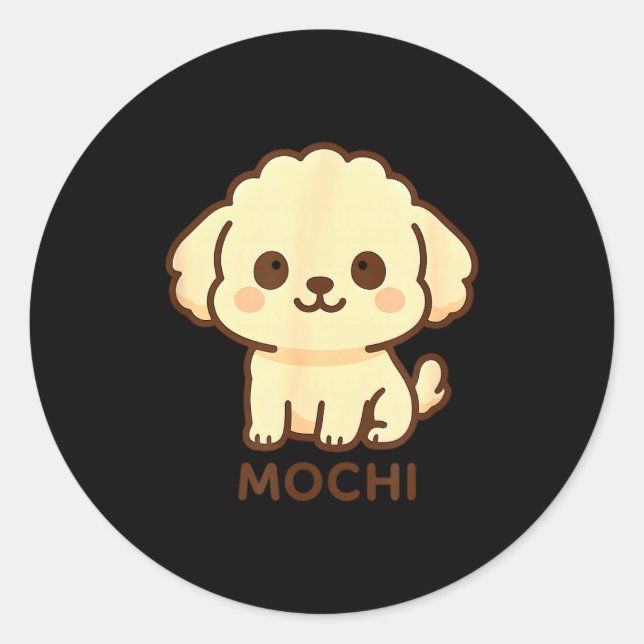 Sticker Rond Mochi Dog Toy Odle  (Devant)