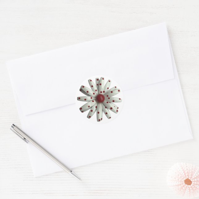 Sticker Rond MOD Dot Daisy Fleur Floral Printemps été Mariage (Enveloppe)