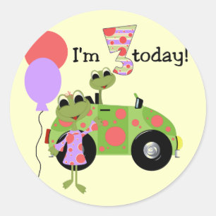 Sticker Rond Mod Frogs 3e Anniversaire Tshirts et cadeaux