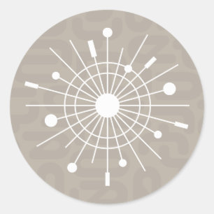 Sticker Rond MOD Moyen-siècle Spoutnik atomique Noël Flocon d