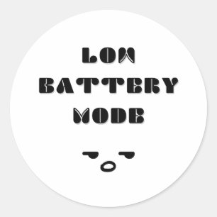 Sticker Rond Mode Batterie basse Conception de devis ennuyeux