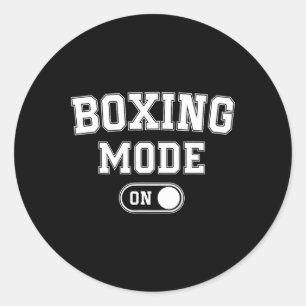 Sticker Rond Mode Boxe Activé Cadeau Drôle de Boxeur Entraîneur