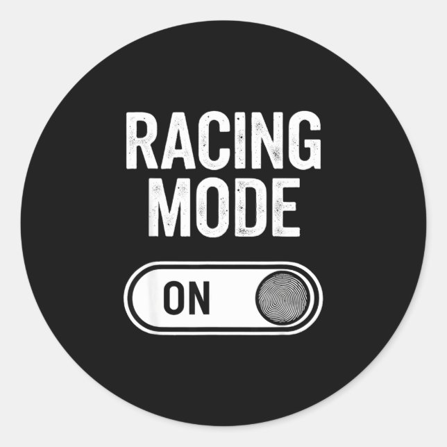 Sticker Rond Mode de course drôle pour les joueurs sarcasmes  (Devant)