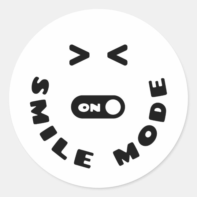 Sticker Rond Mode de sourire activé (Devant)