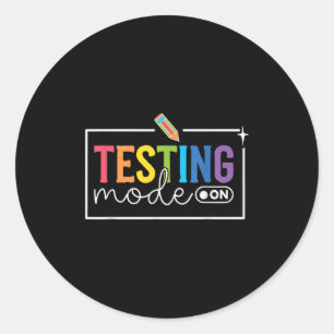 Sticker Rond Mode de test amusant lors du test Thé de motivatio