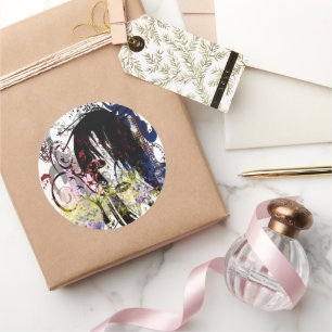 Sticker Rond Mode Diva tourbillonné