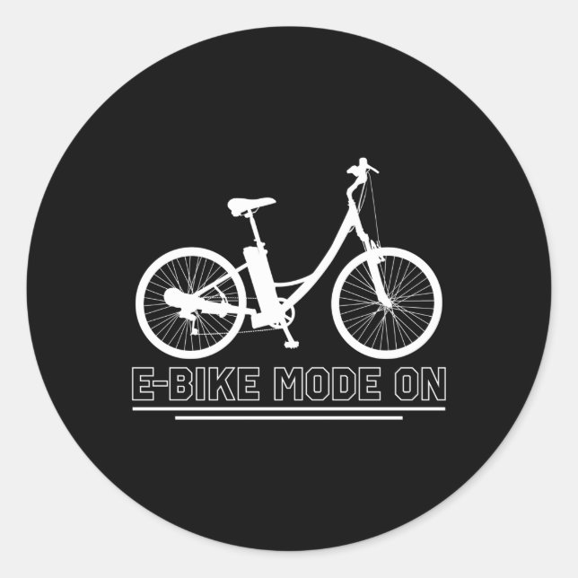Sticker Rond Mode E-Vélo Sur Vélo Électrique (Devant)