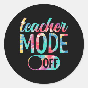 Sticker Rond Mode Enseignant Désactivé Coloriage Joyeux Dernier