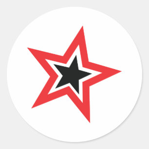 Sticker Rond mode étoile rouge