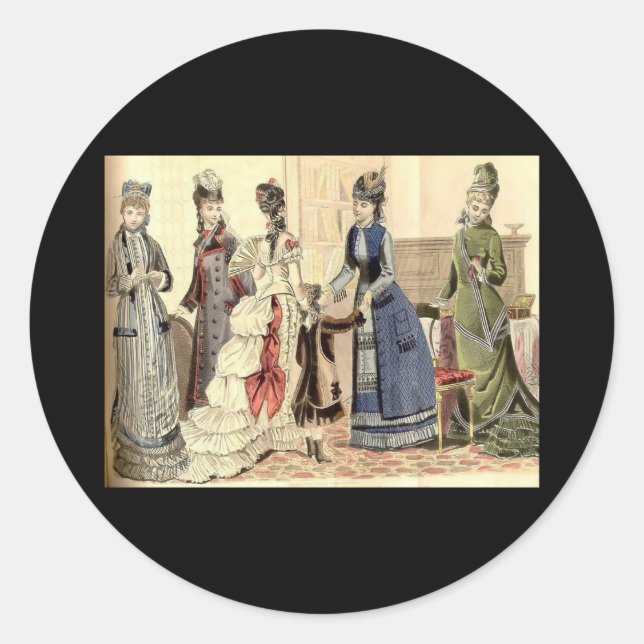 Sticker Rond Mode femme victorienne (Devant)