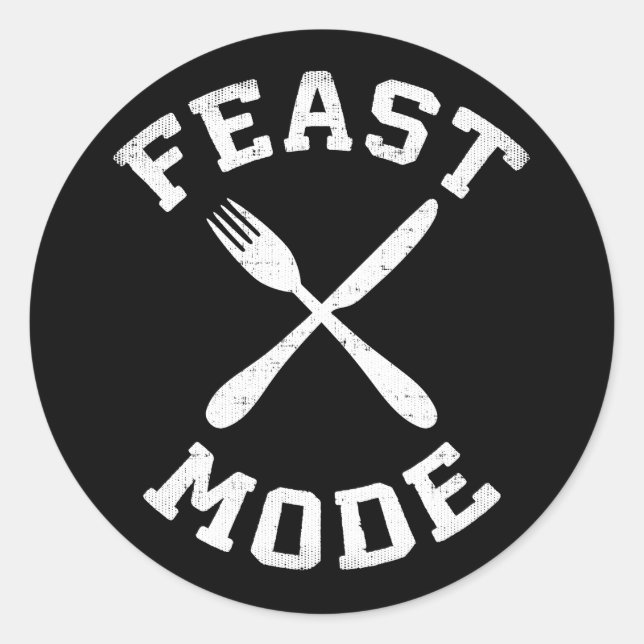 Sticker Rond Mode Fête - En Gros - Manger, Faim - Grosse nouvea (Devant)
