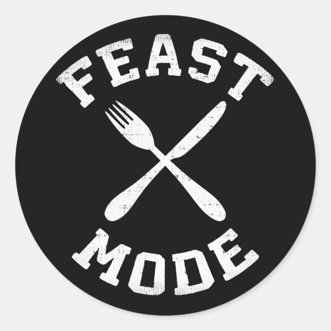 Sticker Rond Mode Fête - En Gros - Manger, Faim - Grosse nouvea (Devant)