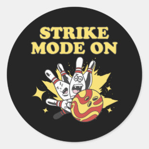 Sticker Rond Mode grève Bowling Joueur Bowling Cadeau