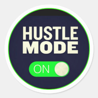 Sticker Rond Mode Hustle activé