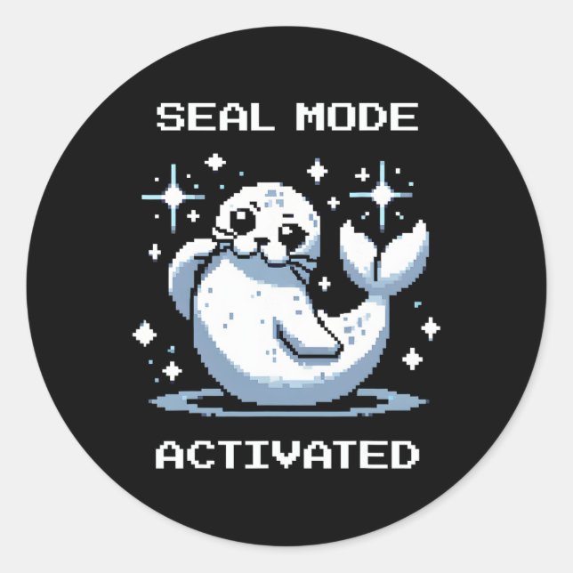 Sticker Rond Mode Jointure Activé Pixel Art Jointure Rétro Styl (Devant)