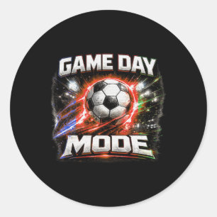 Sticker Rond Mode jour de match de football Stade de fans prêt