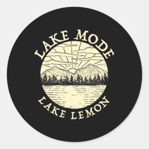 Sticker Rond Mode Lac Camping Lake Lemon Indiana Famille de cam
