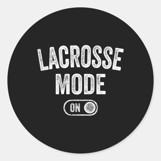 Sticker Rond Mode Lacrosse Sur Funny Lax Player - Coach Cadeau (Devant)