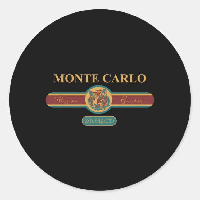 Sticker Rond Mode Monte Carlo Monaco Vacances (Devant)