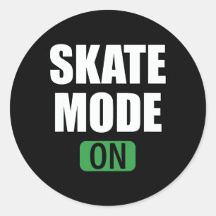 Sticker Rond Mode Skate Bouton de puissance drôle Skateboard