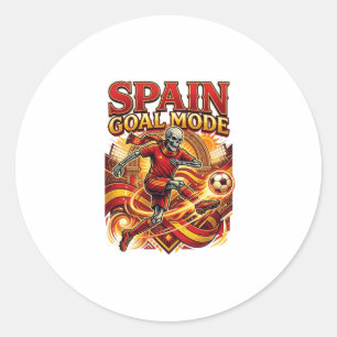 Sticker Rond Mode squelette de but d'Espagne Nations striker St