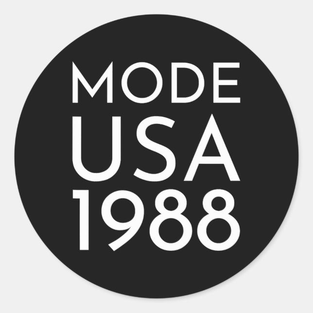 Sticker Rond Mode Usa 1988 M Tour  (Devant)