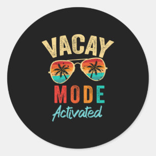 Sticker Rond Mode Vacances Activé Vacances Été Croisière Séjour