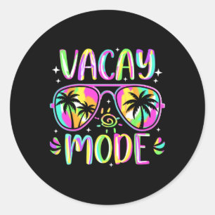 Sticker Rond Mode Vacances Été Croisière Palmiers Séjour