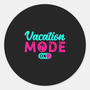 Sticker Rond Mode vacances Évasion de croisière estivale famill