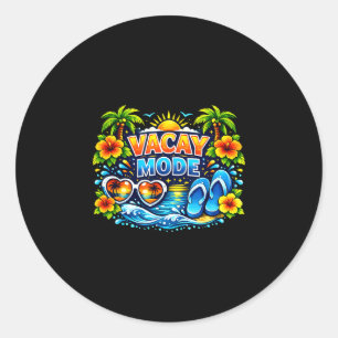 Sticker Rond Mode vacances pour famille de vacances de croisièr