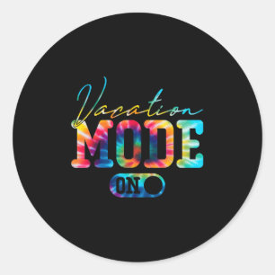 Sticker Rond Mode vacances Summer Tie Dye Family Beach Vacay Mo